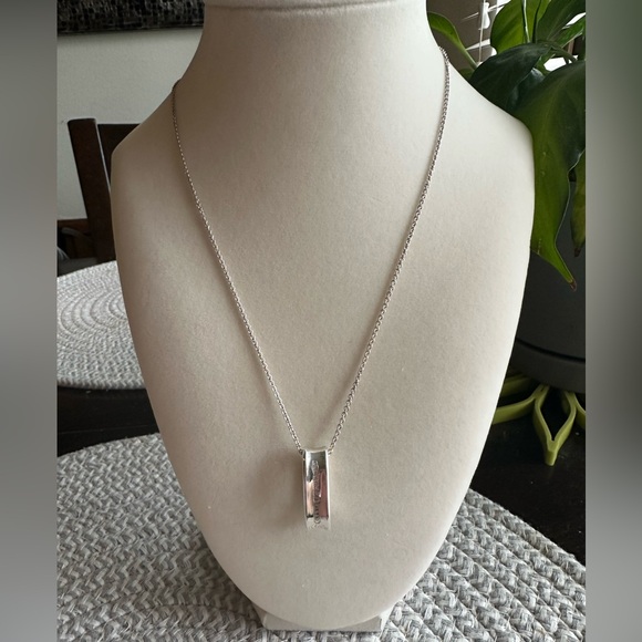 Tiffany & Co. .925 Silver 1837 Oval Pendant Necklace